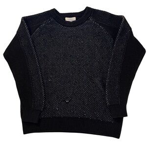 Men's Black and White Crewneck Sweater